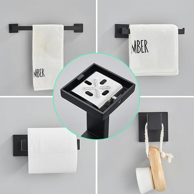 Conjunto de hardware do banheiro preto suporte