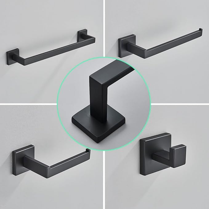 Conjunto de hardware do banheiro preto suporte
