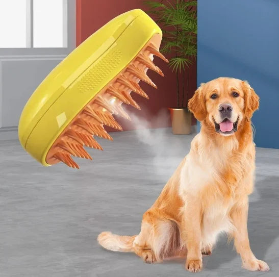 Escova de vapor para gatos e cães 3 em 1