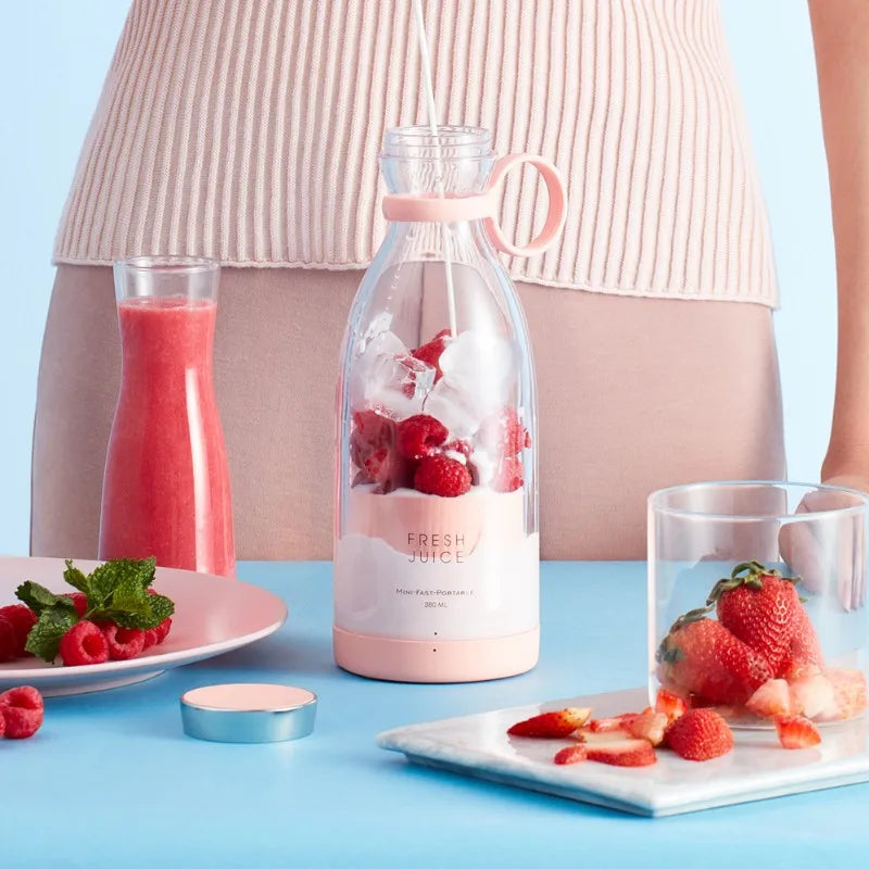 Mini liquidificador Garrafa elétrico portátil recarregável USB