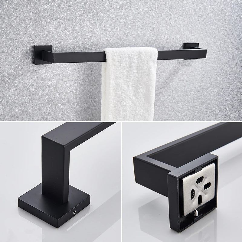 Conjunto de hardware do banheiro preto suporte